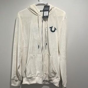 BNWT True Religion Velour Zip Up Hoodie